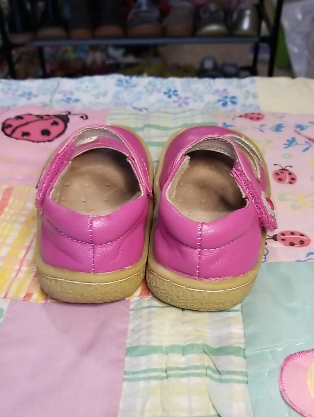 Livie & Luca Hot Pink Leather Mary Jane Shoes W/Silver Leather Bird Size 5 Pio